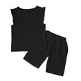 thumbnail image 5 of Xudanell Girls Outfits Size 7/8 Sleeveless Solid Color 4t Girl Clothes Ruffles T Shirt Top Set Cute Clothes for Teen Girls Athletic, 5 of 6