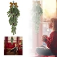 thumbnail image 1 of Corona navideña de 20" para colgar en la pared, corona de árbol de Navidad con lazo, decoración navideña de piña para puerta de entrada, porche, guirnalda navideña para exteriores, 1 of 7