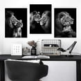 thumbnail image 2 of Modern 3 Piece Wild Animal Lion Canvas Paintings Lion Family Portrait Pictures Wall Decor Artwork Living Room Bedroom Home Office Decorations Unframed, 2 of 6
