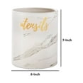 thumbnail image 5 of Benzara Utensil Jar with Ceramic Frame and Cursive Writing, White, 5 of 5