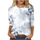 thumbnail image 1 of Camisetas de Manga Corta para las Mujeres Retro Cuello Redondo Pascua Impreso Suelto Top, Ligero Poliéster 3/4 Camiseta de Manga para el Desgaste Casual, Diario Y de Primavera, 1 of 4