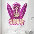 thumbnail image 1 of Tiki Bar Tapestry, Tiki Culture Surfboards Hibiscus Hand Drawn Aloha Art, Fabric Wall Hanging Decor for Bedroom Living Room Dorm, 5 Sizes, Pale Yellow Hot Pink, by Ambesonne, 1 of 1