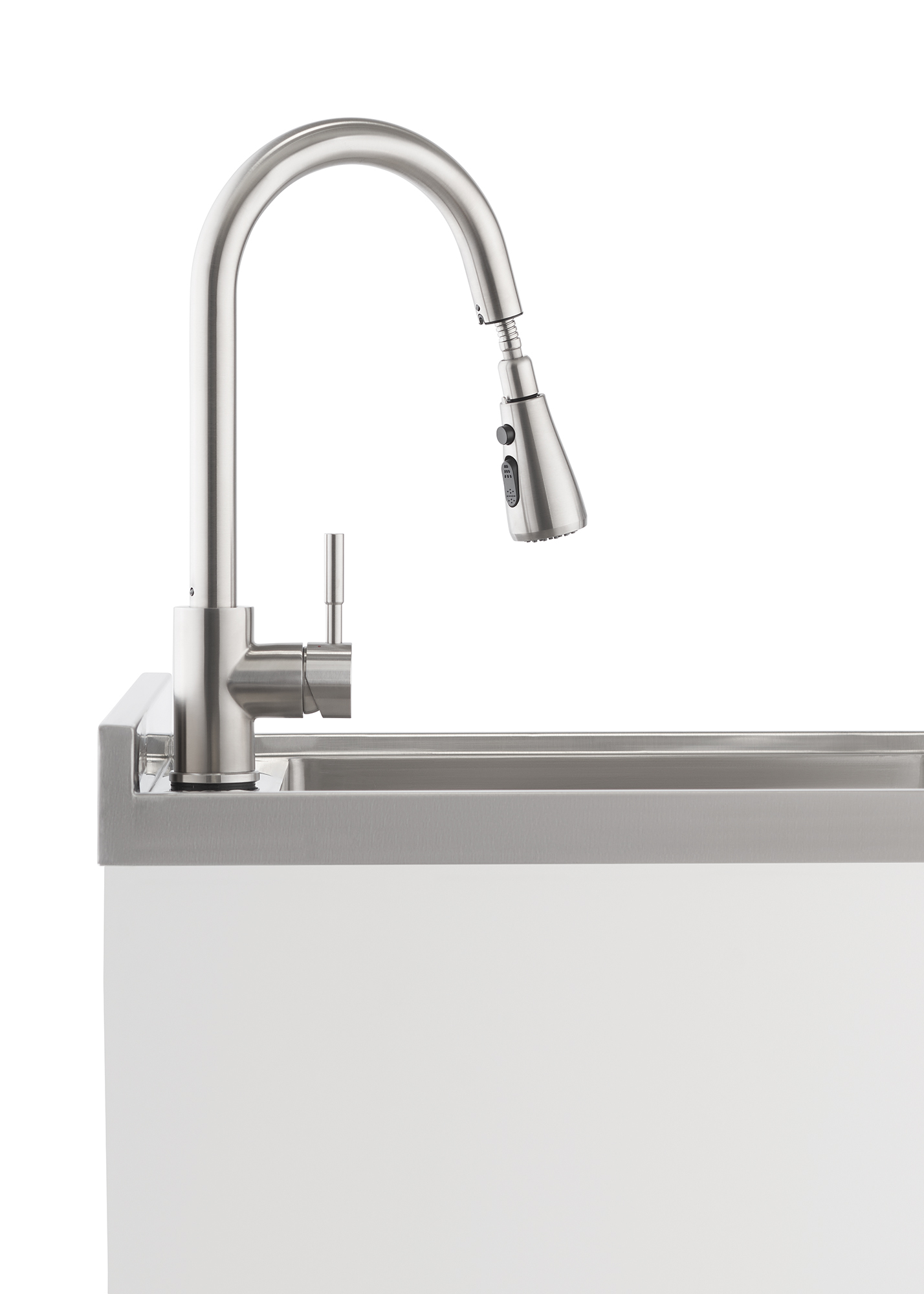 TRINITY BASICS | 18x16x13 Basin | Stainless Steel Utility Sink | NSF | w/ Pull-Out Faucet | White