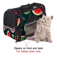 thumbnail image 4 of Watermelon Fabric 900D Oxford Cloth Pet Carrier Bag with Sherpa Base and Nylon Webbing, 17x10x11.8 in (43x26x30 cm) | Breathable and Durable Dog Travel Tote, 4 of 7