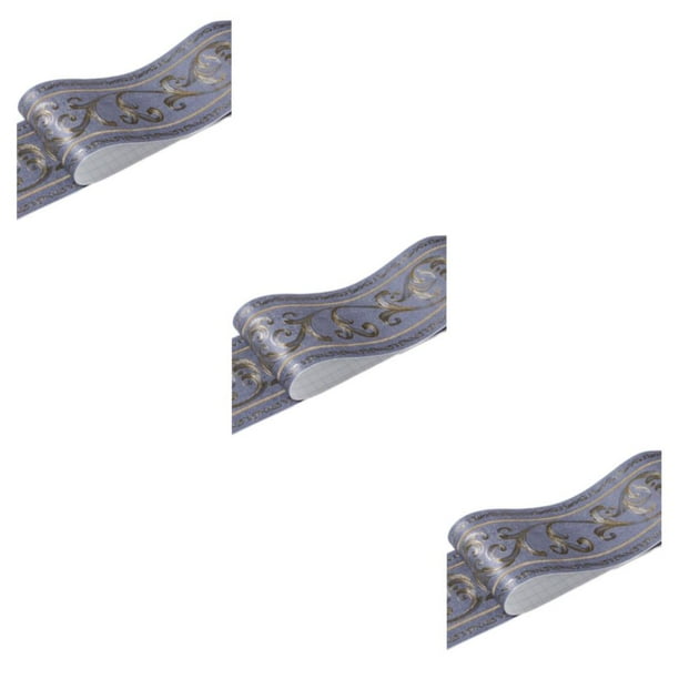 Wosthever Línea de rodapié autoadhesiva de veteado de para papel tapiz de alta gama, mano de obra exquisita, flor de vid azul duradera Type1 NO1