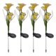 thumbnail image 1 of 1pc Outdoor Solar Power LED Narcissus Stick Lamp Lawn Light Outdoor Waterproof Pin Lamp for Decor (4 Forks White + Yellow), 1 of 3