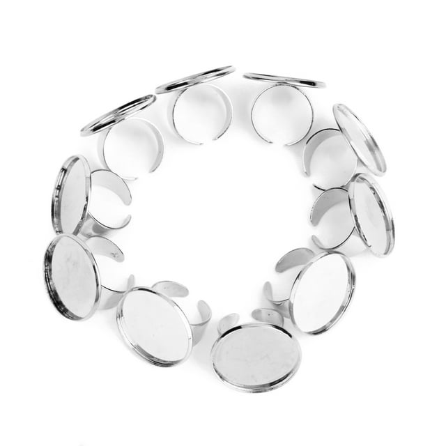 10 piezas 19mm plano ajustable hallazgos Pad Bases DIY plata oro Hugo Fondo de anillo