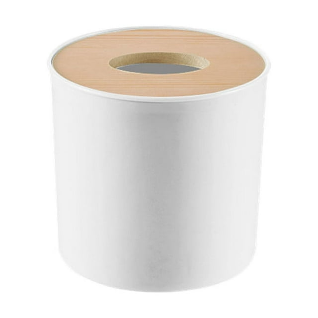 Caja de pañuelos de plástico, cubierta de madera extraíble, organizador de pañuelos de plástico, soporte de pañuelos de plástico meticulosamente diseñado
