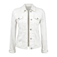 thumbnail image 5 of Yrmaups Women Collared Long Sleeve Denim Button Down Jacket, Casual Lightweight Fall Winter Blazer, Everyday Outfit for Work Travel Layering, White S, 5 of 9