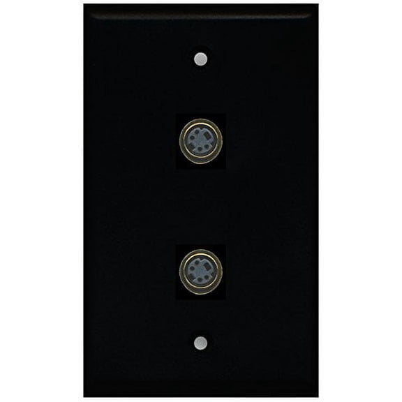 RiteAV - Black 2 Port S-Video Wall Plate