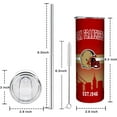 20oz Football San Francisco Stainless Steel Tumbler with Lid and Straw