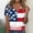 Red, variant on Itsame 4th of July Shirts Women Independence Day Short T-Shirt Sleeve American Flags Printed Short Sleeve Top, V-Neck Red