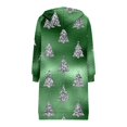thumbnail image 5 of Women's Christmas Printed Long Sleeve Hooded Sweatshirt Jacket with Drawstring and Zipper Pockets, Fashionable Casual Wear for Fall and Winter,Green,XL, 5 of 6