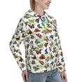 thumbnail image 6 of Uemuo Multicolored Butterflies Pattern Women's Hoodie with Eye-catching Drawstrings- Casual Pullover Hoodie with Kangaroo Pocket, Stylish Hooded Sweatshirt-Large, 6 of 7