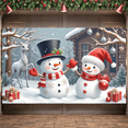 thumbnail image 4 of Festive Snowman Christmas Banner Holiday Decoration Winter Backdrop for Party Celebration Home Decor Photography, 4 of 9