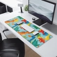 thumbnail image 2 of Long Mouse Pads for Desk,Colorful Dinosaur Pattern with Leaves Desk Mats on Top Of Desks, Desk Mouse Pad Extra Large with 3mm Non-Slip Base and Stitched Edge for Gaming,Office,Work,Home 31.5"x11.8", 2 of 6