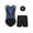 Blue, variant on TTAO Kids Girls Glitter Rhinestone Sleeveless Gymnastics Leotard Ballet Dance Biketard Unitard with Shorts Hairband Set Black Silver 5-6