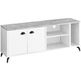 thumbnail image 2 of Bright White and Grey Cement - Look Finish | Media Console for Home Use | Hinges for Smooth Cabinet Operation, 2 of 2