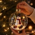 thumbnail image 5 of Glowing Christmas Story Ornament, Light-Up Mini Holiday Scene with Warm LED Light, Festive Keepsake Gift for Home Christmas Party Decoration(Snowman), 5 of 6