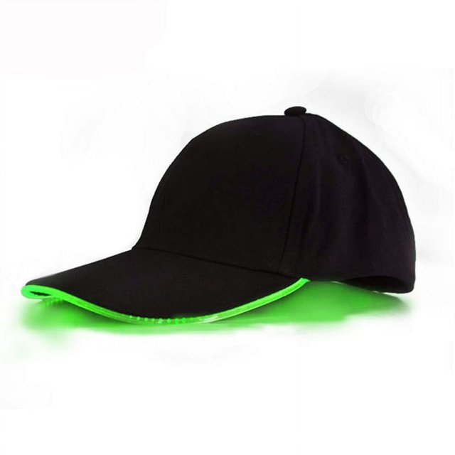 Sombrero de béisbol luminoso LED para hombre y mujer, gorra de béisbol con visera, Color sólido, para fiesta de navidad
