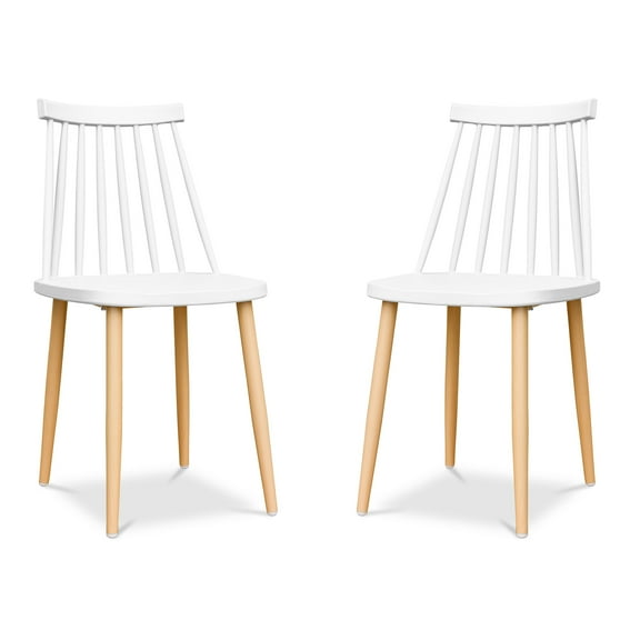 Modholic Spindle Dining Chair, White (Set Of 2)