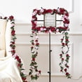 thumbnail image 3 of Flower Garland Rose Vines, 8 Strands 66Ft Flower Vines for Bedroom, Rose Flower Garland Decoration, Wine Red and Pink Rose Floral Garland for Room Birthday Wedding Party Garden Wall Decor, 3 of 5