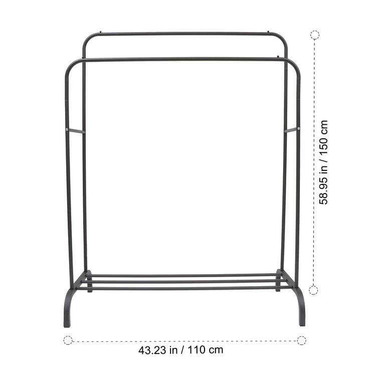 Stainless Steel Double Pole Cloth Drying Stand, Shape: Rectangular