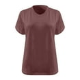 thumbnail image 4 of Rciityk Womens Summer Plus Size Tops Short Sleeve V Neck Solid Color T Shirts Casual Oversized Tees Tops - Summer Savings Clearance, 4 of 4
