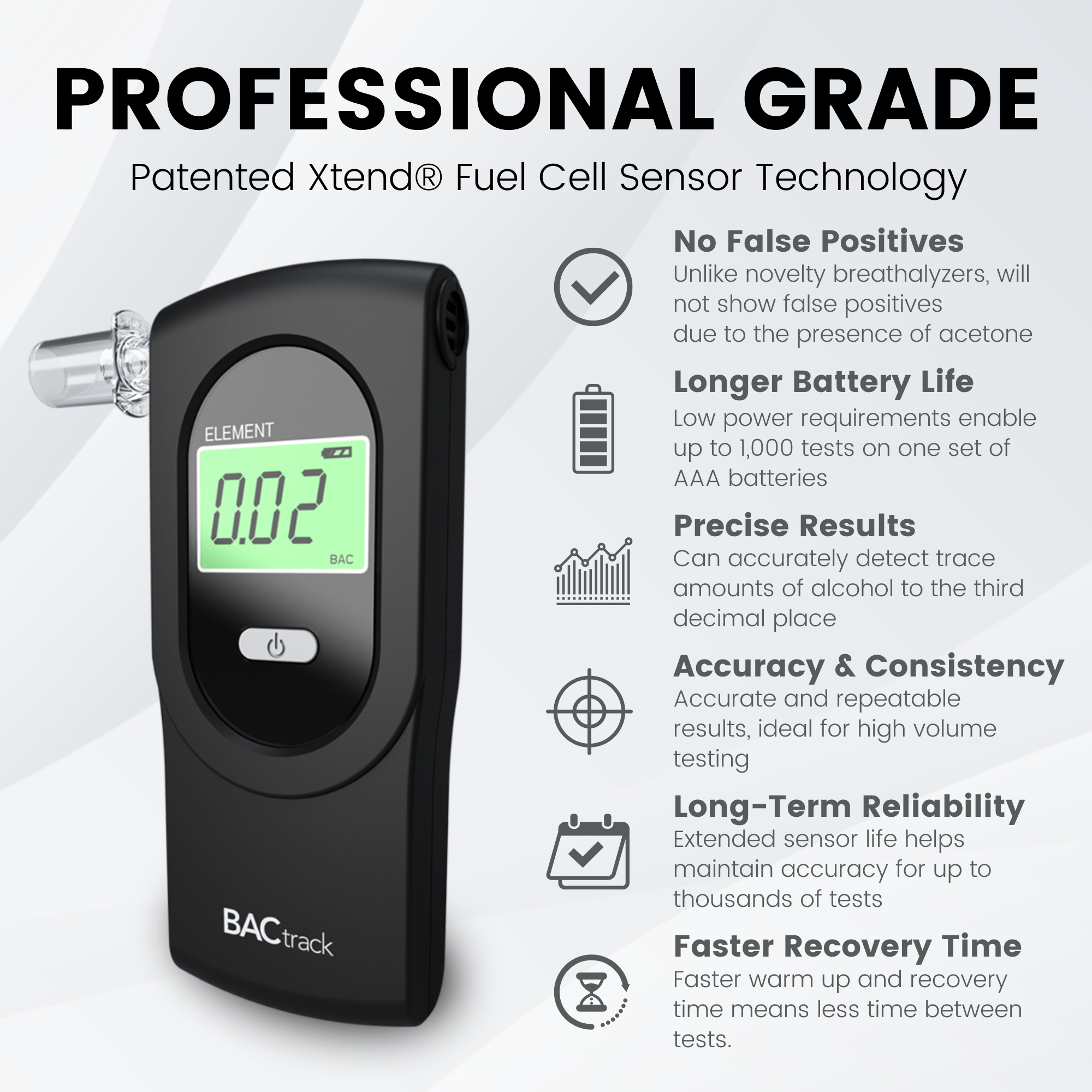 BACtrack Element Breathalyzer | Professional-Grade Accuracy | DOT & NHTSA Compliant | Portable Breath Alcohol Tester for Personal & Professional Use - image 2 of 9