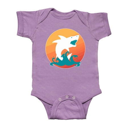 

Inktastic Shark with Orange Sunset Gift Baby Boy or Baby Girl Bodysuit