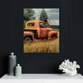 thumbnail image 5 of Nawypu Vintage Old Red Truck Car Wall Art in Field Wall Decor Painting Pictures Print On Canvas The Farm Picture for Farmhouse Home Modern Decoration Car Wall Decor Ready to Hang, 5 of 5