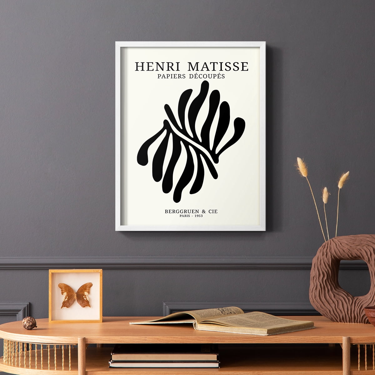 Matisse CDIX in White Solid Wood Framed Print No Nail Hanging