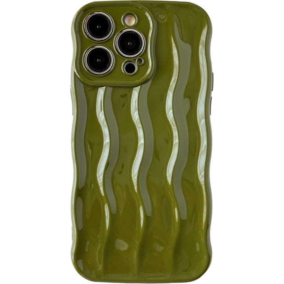 MYKOMI for iPhone 16 Pro Max Case,Water Ripple Pattern Curly Wave Frame Soft Phone Case
