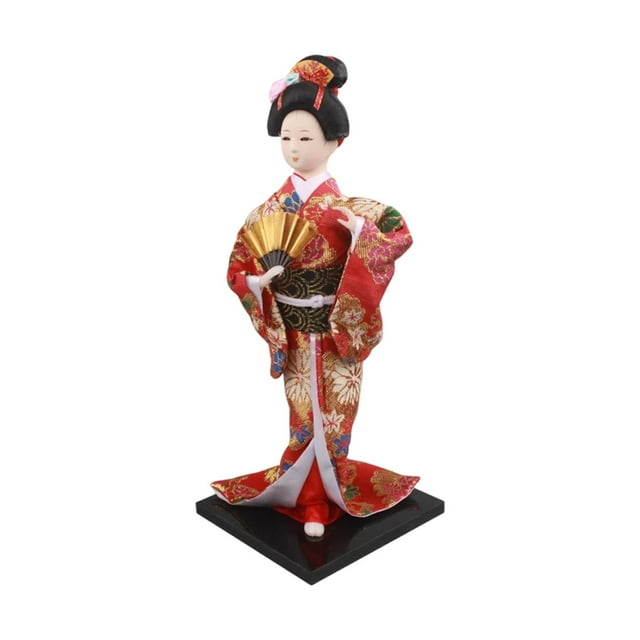 Muñeca kimono japonesa de 11,81'', adorno de mesa de muñeca oriental geisha artesanal. Estilo F