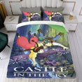 thumbnail image 4 of El Castillo en el Cielo Conjunto de sábanas temático, trío de piezas, cómodo y amigable con la piel, diseño único, regalo de decoración para el hogar para familiares, amigos y fans, 90 cm * 190 cm, 4 of 6