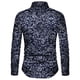 thumbnail image 5 of Camisas Cuello De Hombre Fashion Men's Casual imprimió Floral Long Sleeve Button T Shirt Top Blouse (Blue, 5XL), 5 of 6