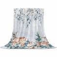 thumbnail image 2 of Winter Squirrel Elk Throw Flannel Blanket 40x60In Christmas Leaves Floral Xmas Tree Super Soft Cozy Bed Blanket, Lightweight Plush Fuzzy Bed Throw for Bedroom Sofa Couch Living Room, 2 of 4