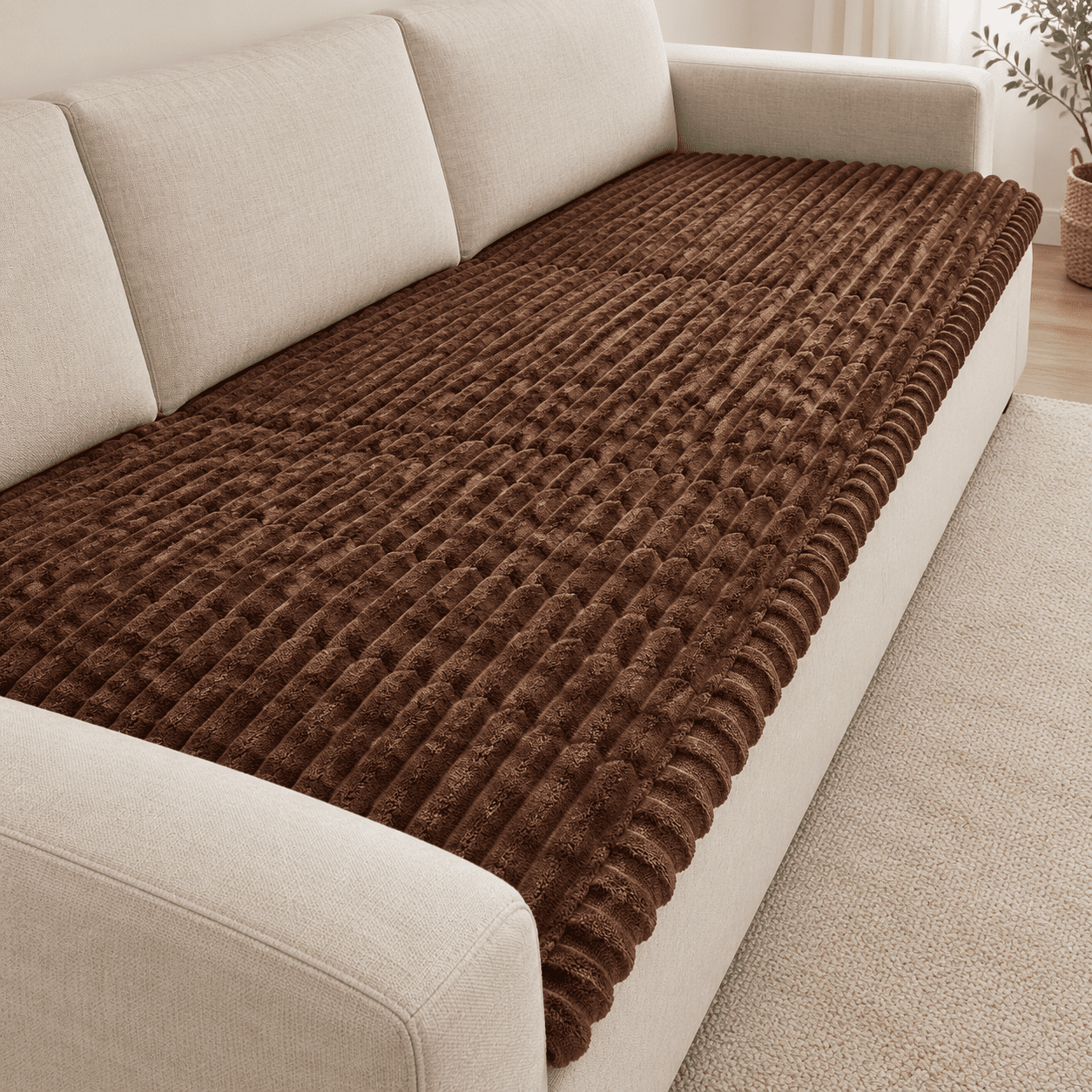 Dark Brown 27.6 x 70.9 Pet Sofa & Chair Protector Washable Non-Slip Furniture Cover