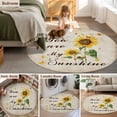 thumbnail image 5 of Round Area Rugs Collection 6 Ft, Sunflower Non-Slip Residential Carpet, Vintage Botanical Indoor Crawling Mats Runner Rugs for Living Room/Dining Room/Bedroom, 5 of 8