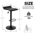 thumbnail image 4 of Modern Swivel PU Leather Airlift Barstools, Adjustable Backless Bar Stool Set of 2, Kitchen Counter Height Bar Chair for Dining Room (Black, Black Base), 4 of 9