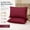 Burgundy, variant on Ultra Thin King Size Bed Pillow Set of 2, Extra Soft Down Alternative Pillows for Stomach & Back Sleepers, Sage Green 20x36 Inches