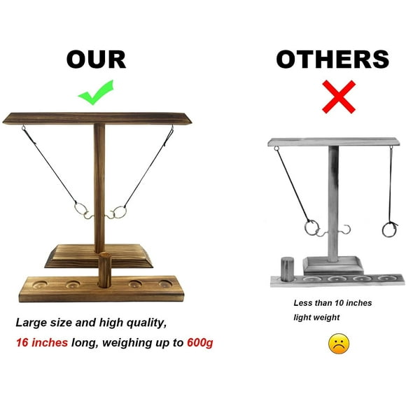Hook and Ring Game for Adults - Hook and Ring Interactive Game with Shot Ladder Bundle, Outdoor Indoor Hook and Toss Games for Home, Party