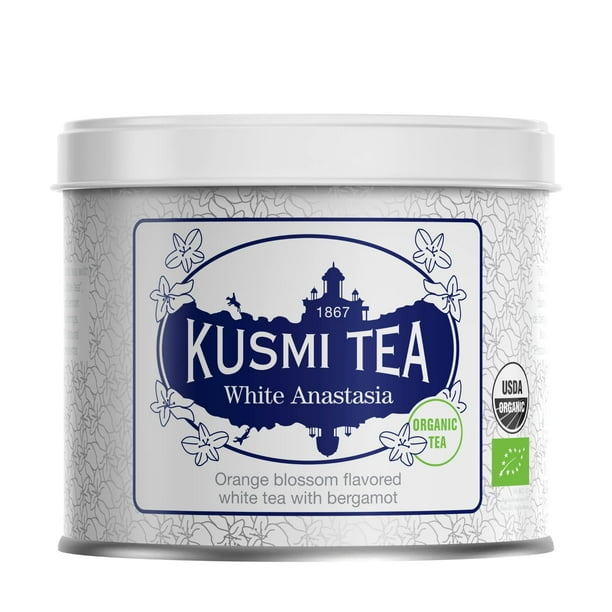 Tea KUSMI TEA White Anastasia Organic Blend, caja de lata de 90 g