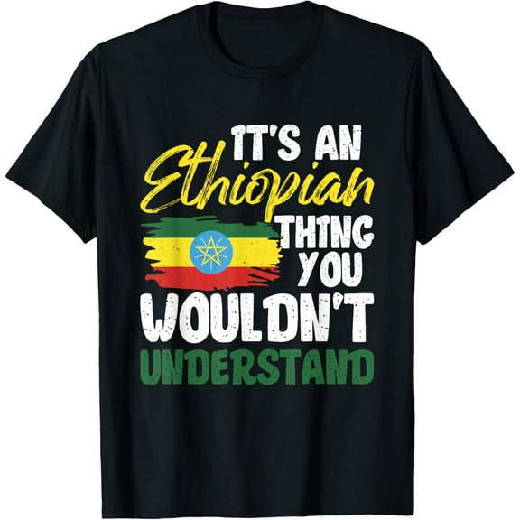 men and women can wear，Ethiopia Ethiopian Flag T-Shirt