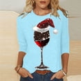 thumbnail image 2 of Kaemgyyd Womens 3/4 Sleeve Tops Casual Loose Christmas Tee Cute Print Crew Neck Shirts for Women Fashion Clothing, 2 of 4