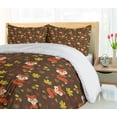 thumbnail image 5 of Ambesonne Burnt Orange Duvet Cover Sets, Leaves Acorn and Foxes, 2-King, Dark Cocoa Multicolor, 5 of 7
