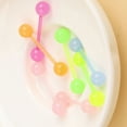 thumbnail image 6 of Jiaroswwei 7Pcs Body Piercing Jewelry Luminous Glow Acrylic Tongue Rings Nose Barbell Bars, 6 of 6