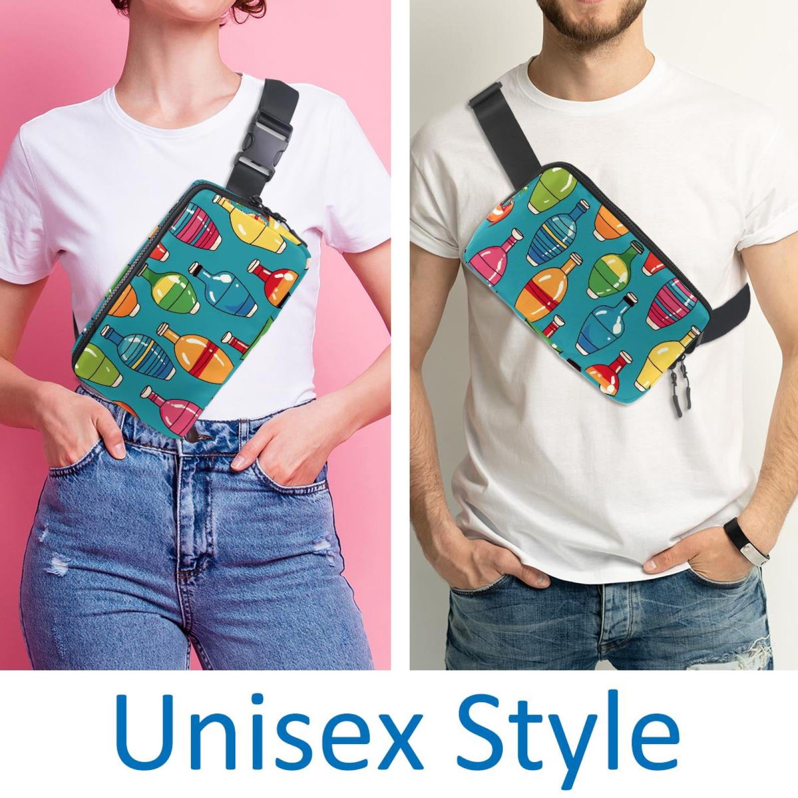 Bowling Versatile Lightweight Sling Bag Fanny Pack Cross Body Bag with Adjustable Extension Strap for Unisex