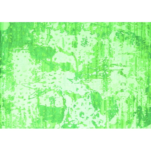Ahgly Company Indoor Rectangle Abstract Green Contemporary Area Rugs, 7' x 9'