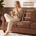 thumbnail image 4 of Poshby Living Room Furniture Set of 3 with Accent Chairs(2pcs), 3 Seater Couch(1pc), Fabric Material for Living Room, Rust, 4 of 11
